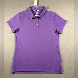Cutter & Buck Women’s Drytec Cotton Purple Golf Polo - XL